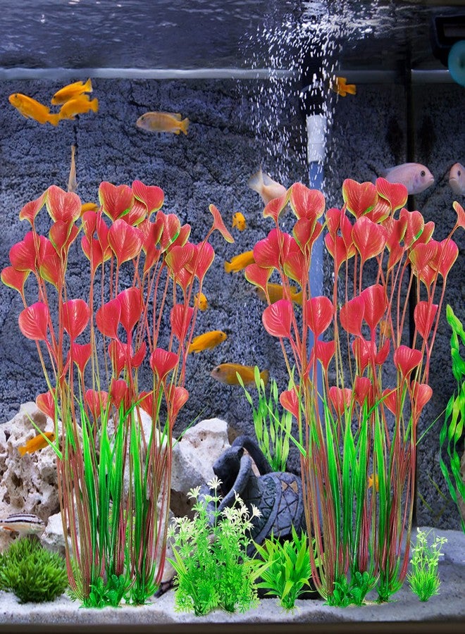 MyLifeUNIT Aquarium Plants, 2 Pack Tall Plastic Plants for Fish Tank Decorations, 15.75 Inches (Pink) - Image 4